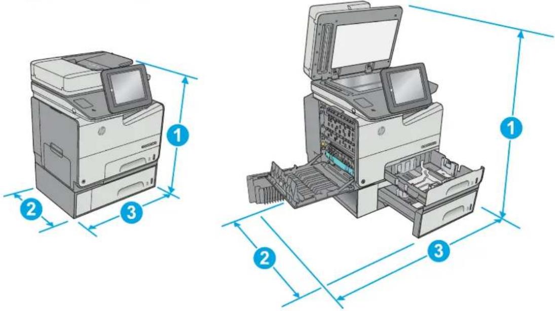 HP Pagewide Enterprise Color MFP 586f - Printer dimensions - 5