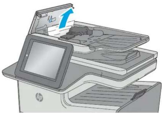 HP Pagewide Enterprise Color MFP 586f - Clear jams in the document feeder - 3