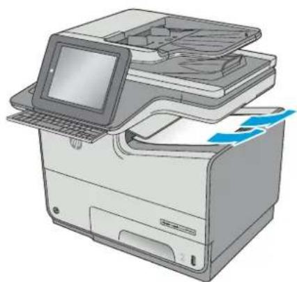 HP Pagewide Enterprise Color MFP 586f - Clear jams in the output bin - 1