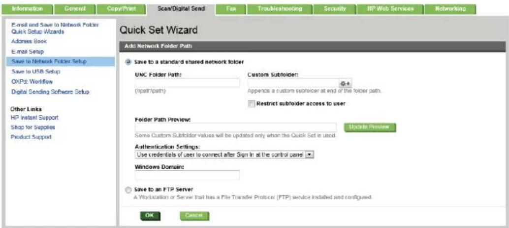 HP Pagewide Enterprise Color MFP 586f - Option 1: Shared folders or FTP folders - 1