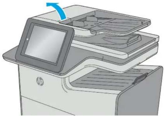 HP Pagewide Enterprise Color MFP 586f - Clean the pickup rollers and separation pad in the document feeder - 1