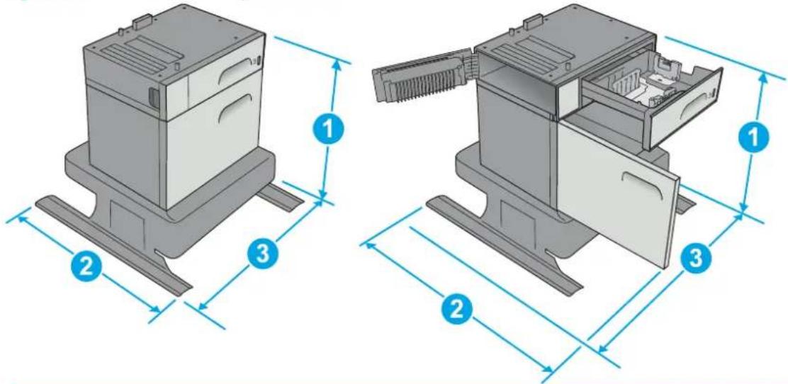 HP Pagewide Enterprise Color MFP 586f - Printer dimensions - 3