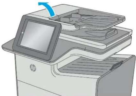 HP Pagewide Enterprise Color MFP 586f - Clean the pickup rollers and separation pad in the document feeder - 1