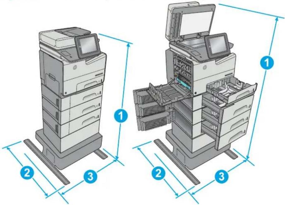 HP Pagewide Enterprise Color MFP 586f - Printer dimensions - 7