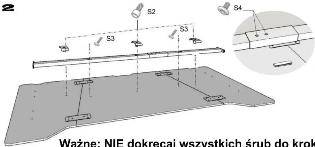 2 S2 S3 S3 S4 Ważne: NIE dokrecai wszystkich śrub do krok