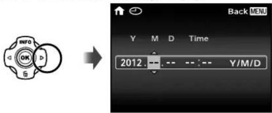 INFO OK Back MENU Y M D Time 2012.--- Y/M/D