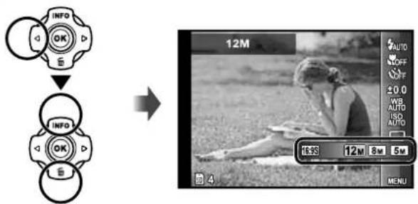 INFO OK S 12M AUTO OFF OFF ±0.0 WB AUTO ISP AUTO INFO OK S 16:35 12M 8M 5M 图 4 MENU