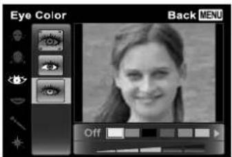 Eye Color Back MENU Off