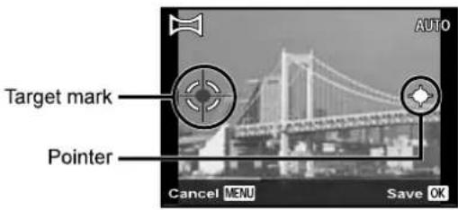 Target mark Pointer Cancel MENU Save OK AUTO