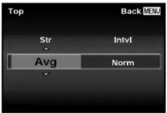 Top Str Avg Intvl Norm Back MENU