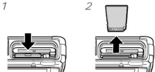Diagram showing two steps of a device component with arrows indicating direction of movement or assembly.