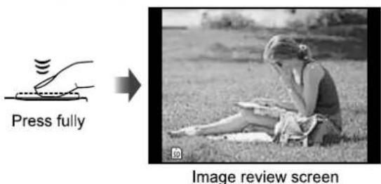 Press fully Image review screen