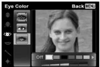 Eye Color Back MENU Off