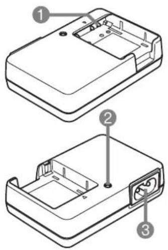 Technical diagram of a device casing with labeled components, showing front and side views with numbered callouts.
