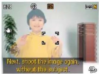 628 Next, shoot the image again, without the subject.
