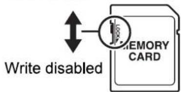 Write disabled MEMORY CARD