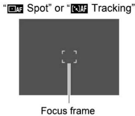"AF Spot" or "JAF Tracking" Focus frame