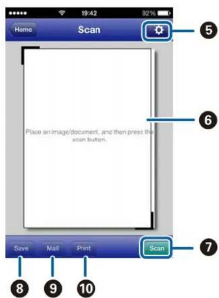 Home Scan Place an image/document, and then press the scan button. Save Mail Print Scan 8 9 10