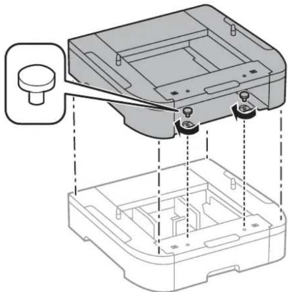 EPSON WorkForce Pro WF-R8590DTWF - Stack all optional paper cassette units on top of each other, and then secure them with the screws. - 1