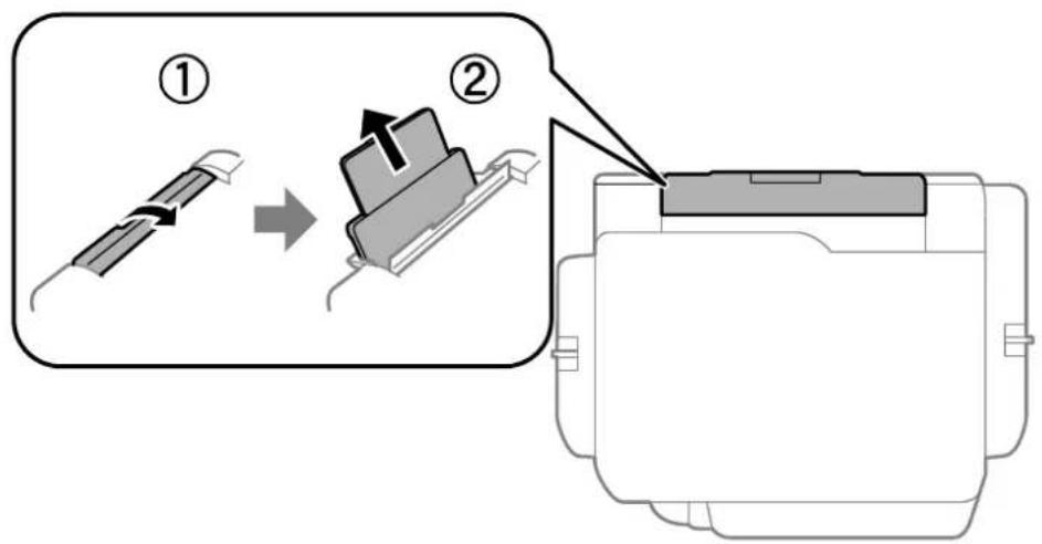 Diagram illustrating a device operation step with labeled steps ① and ②, showing a mechanical component being processed.