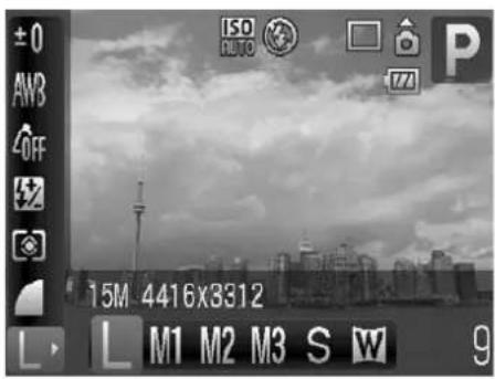 ±0 AW3 OFF 15M 4416X3312 L M1 M2 M3 S W 9