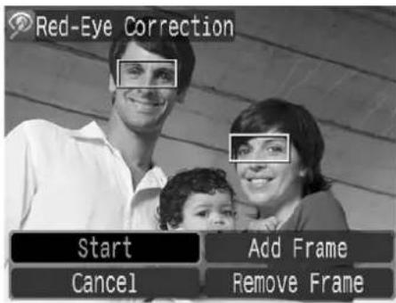 Red-Eye Correction Start Cancel Add Frame Remove Frame