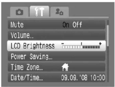 Mute On Off Volume... LCD Brightness - Power Saving... Time Zone... Date/Time... 09.09. '08 10:00