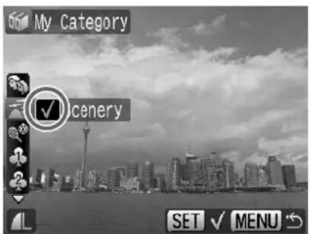 My Category Cenery SET ✓ MENU ↕