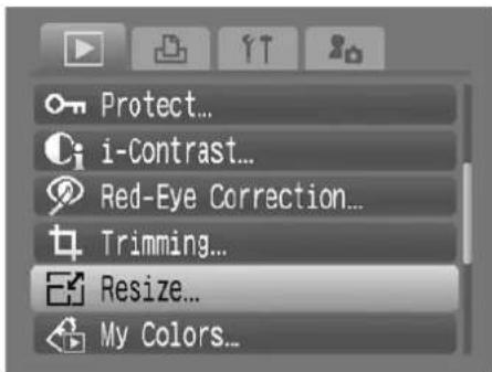 Protect... i-Contrast... Red-Eye Correction... Trimming... Resize... My Colors...