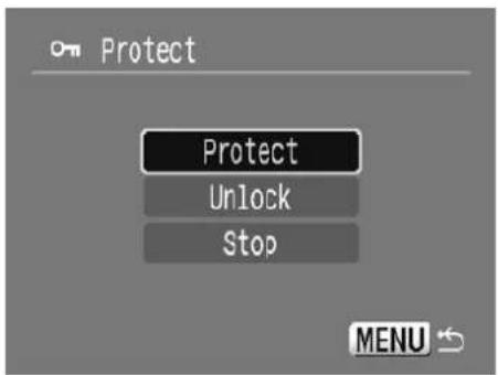 Protect Protect Unlock Stop MENU