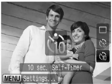 10 sec. Self-Timer MENU Settings...