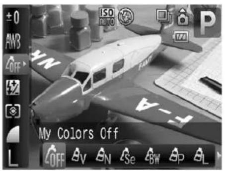 ±0 AW3 OFF P My Colors Off L OFF Av Se BW AP AL