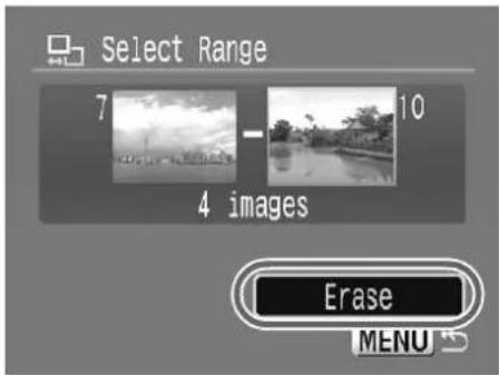 Select Range 7 - 10 4 images Erase MENU