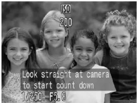 ISO 200 Look straight at camera to start count down 1/250 F5.8