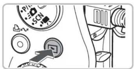 Diagram showing a device control panel with labeled buttons and a directional arrow pointing to a button, alongside a circular dial indicator.