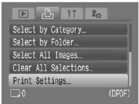 Select by Category... Select by Folder... Select All Images... Clear All Selections... Print Settings...