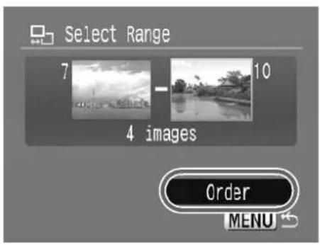 Select Range 7 - 10 4 images Order MENU