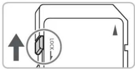 Diagram showing a lock mechanism with directional arrows and a magnified circular detail labeled 'LOCK'