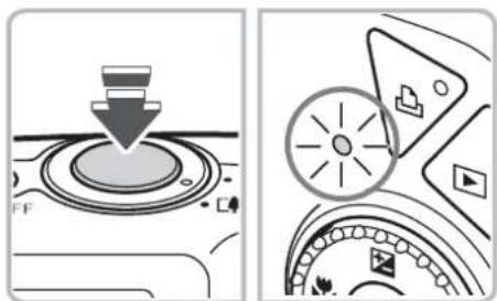 Diagram showing a device control panel with a downward arrow and circular dial indicator, alongside its mechanical component diagram.