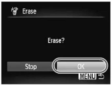 Erase Erase? Stop OK MENU