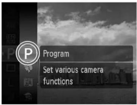 Program Set various camera functions