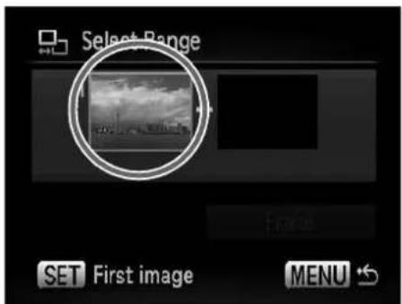 Select Range SET First image MENU ↕
