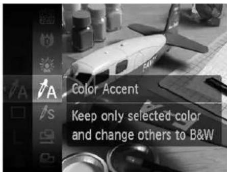 Color Accent Keep only selected color and change others to B&W