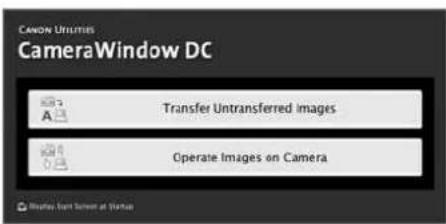 Canon Utilities CameraWindow DC Transfer Untransferred images Operate Images on Camera