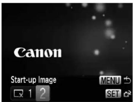 Canon Start-up Image MENU 1 2 SET