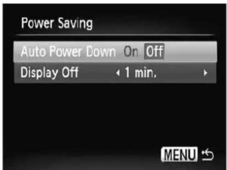 Power Saving Auto Power Down On Off Display Off 1 min.