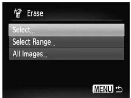 Erase Select... Select Range... All Images...