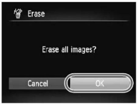 Erase Erase all images? Cancel OK
