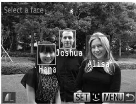 Select a face Joshua Alisa Hana SET MENU