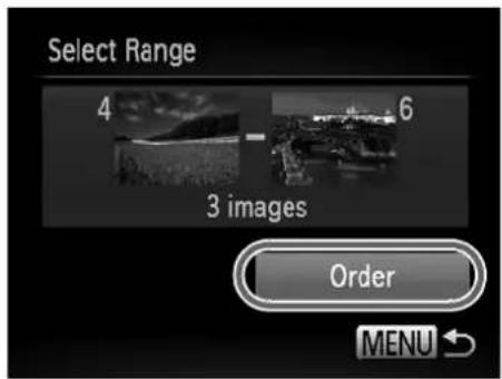 Select Range 4 6 3 images Order MENU